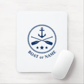 Nautische Anker & Oars Ihr Schiff oder Name Navy B Mousepad (Mit Mouse)