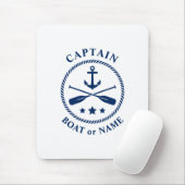Nautische Anker & Oars mit Captain Boat oder Name Mousepad (Mit Mouse)