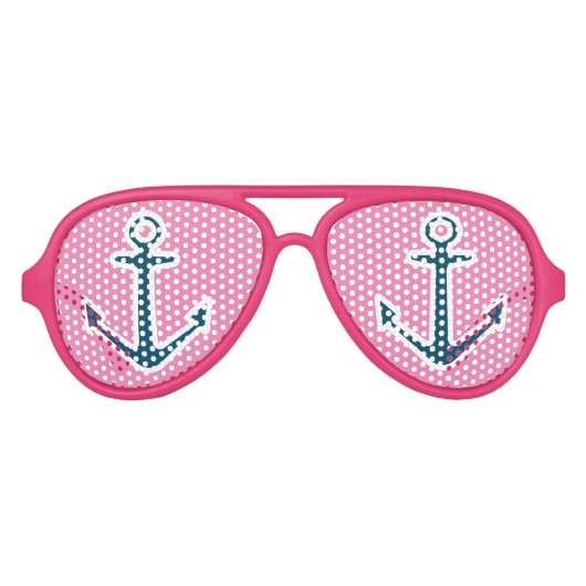 Nautische Anker Party-Schattierungen lustige rosa  Partybrille (Vorderseite)