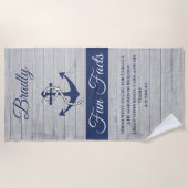 Nautische Anker Personalisierter Blauer Navy Fun F Strandtuch (Vorderseite)