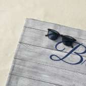 Nautische Anker Personalisierter Blauer Navy Fun F Strandtuch (Beispiel)