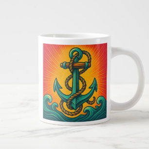 Nautische Anker-Pop-Art Jumbo-Tasse