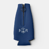 Nautische Anker Seepferd Ihr Name oder Bootseestat Flaschenkühler (Rückseite)