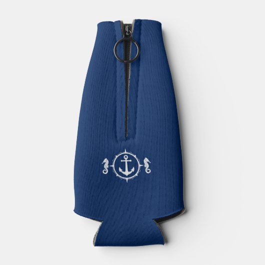 Nautische Anker Seepferd Ihr Name oder Bootseestat Flaschenkühler (Rückseite)
