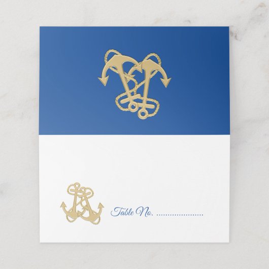 Nautische Anker Sitzmöbel Stehender Escort Platzkarte (Außenseite Aufgefaltet)