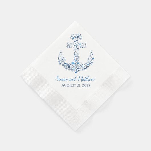 Nautische Anker und Fische Gewohnte Hochzeit Napki Serviette (Ecke)