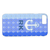 nautische Anker und Initialen Case-Mate iPhone Hülle (Rückseite (Horizontal))