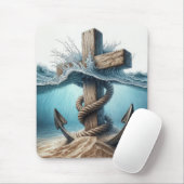 Nautische Anker und Kreuz im Meer Mousepad (Mit Mouse)