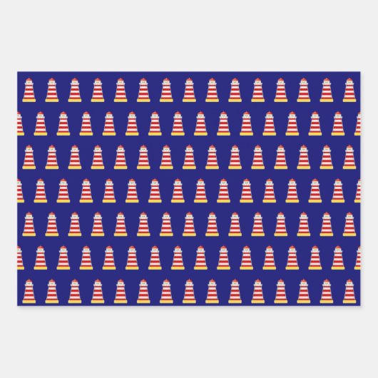 Nautische Anker- und Schiffsmuster auf marineblau Geschenkpapier Set (Vorderseite 3)