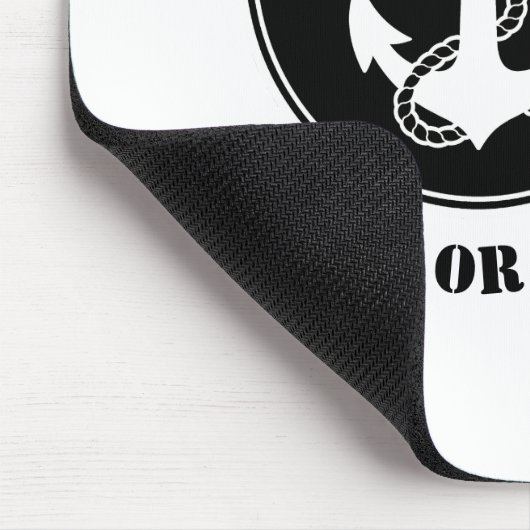 Nautische Anker und Seile mit Captain Boat oder Na Mousepad (Ecke)