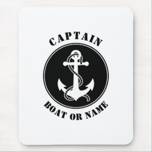 Nautische Anker und Seile mit Captain Boat oder Na Mousepad