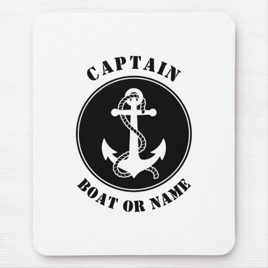 Nautische Anker und Seile mit Captain Boat oder Na Mousepad (Vorne)