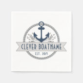 Nautische Anker und Seile Personalisiert Serviette (Vorderseite)