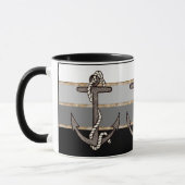 Nautische Anker und Seile (schwarzer Verlauf) Tasse (Links)