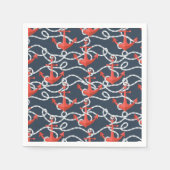 Nautische Anker und Seilmuster Serviette (Vorderseite)