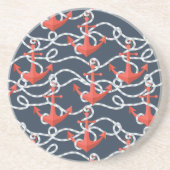 Nautische Anker und Seilmuster Untersetzer (Vorne)