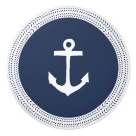Nautische Anker- und Seiltafel Keramikknauf