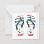 Nautische Anker- und Streifen-Dreh Mitteilungskarte (Vorderseite)