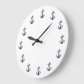 Nautische Anker, weiße Hintergrunduhr Große Wanduhr (Winkel)