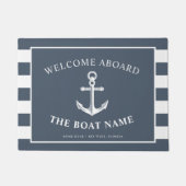 Nautische Ankerboote und Name des Kapitäns Schiefe Fußmatte (Vorderseite)