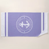 Nautische Ankerbootname beliebiger Farbe Strandtuch (Vorderseite)