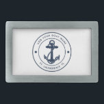 Nautische Ankerbootname Navy Blue Boote kundenspez Rechteckige Gürtelschnalle<br><div class="desc">Geben Sie Ihren Namen und die Position Ihres Bootes oder Kapitäns ein, indem Sie oben auf den Button "Personalisieren" klicken. Set-Segel im Stil mit unserem maßgeschneiderten nautischen Segelschiff, der ultimativen Begleiter für Ihre maritimen Abenteuer. Dieser Gürtelschnalle besticht durch ein niedliches Design, das von den Wunder des Ozeans inspiriert ist und...</div>