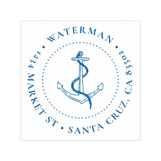 Nautische Ankerfamilie Rücksendeadresse Permastempel (Design)