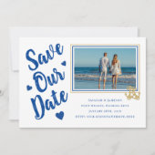 Nautische AnkerFoto Rette unsere Datumskarten Einladung (Vorderseite)