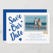 Nautische AnkerFoto Rette unsere Datumskarten Einladung (Vorne/Hinten)