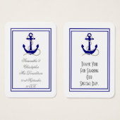 Nautische Ankerhochzeit danke Tag (Vorne & Hinten)
