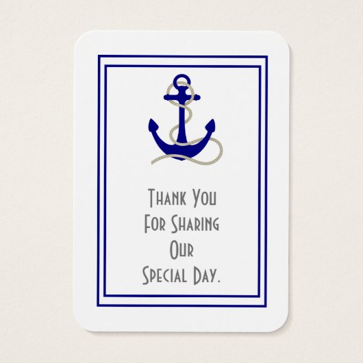Nautische Ankerhochzeit danke Tag (Rückseite)
