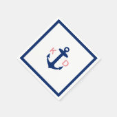 Nautische Ankerinitials einfache Hochzeit an der G Serviette (Ecke)