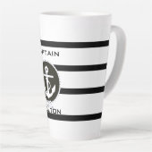 Nautische Ankermonogramm-Latte-Tasse Milchtasse (Rechte Ecke)