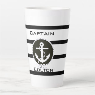 Nautische Ankermonogramm-Latte-Tasse Milchtasse