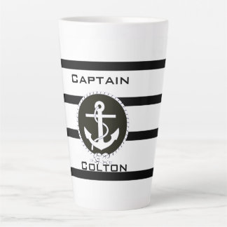 Nautische Ankermonogramm-Latte-Tasse Milchtasse