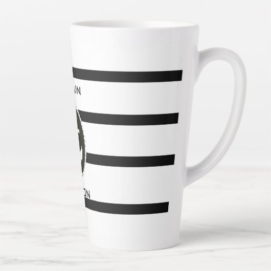 Nautische Ankermonogramm-Latte-Tasse Milchtasse (Rechts)