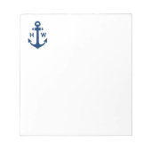 Nautische Ankermonogramm-Navy-Notepad Notizblock (Vorderseite)
