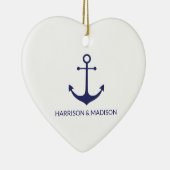 Nautische Ankernacht blauer, benutzerdefinierter F Keramik Ornament (Rechts)