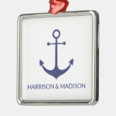 Nautische Ankernacht blauer, benutzerdefinierter F Ornament Aus Metall (Links)