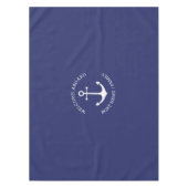 Nautische Ankernacht blauer Willkommensgarten Tischdecke (Vorderseite)