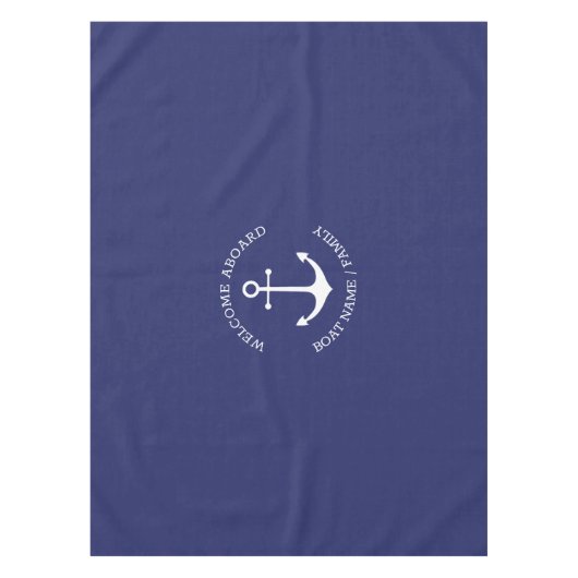 Nautische Ankernacht blauer Willkommensgarten Tischdecke (Vorderseite)