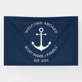 Nautische Ankernacht Willkommensgruß an benutzerde Banner (Horizontal)