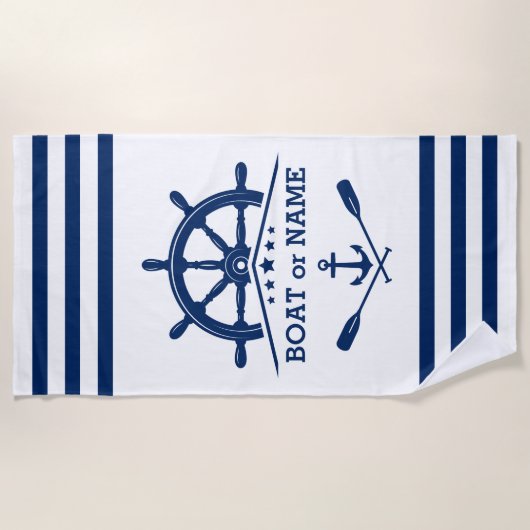 Nautische Ankeroare helfen der Marine bei Weiß Strandtuch (Vorderseite)