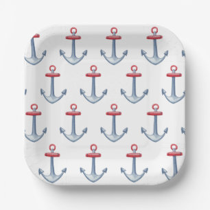 Nautische Ankerpapier-Teller Pappteller