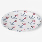 Nautische Ankerpapier-Teller Pappteller (Schrägansicht)