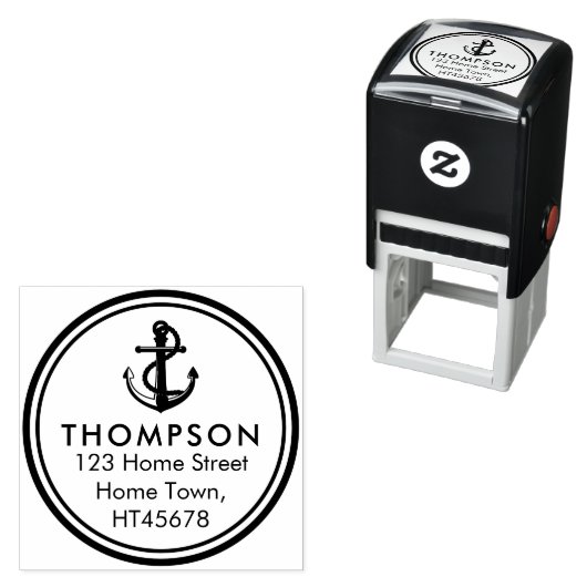 Nautische AnkerRücksendeadresse Permastempel (Beispiel)