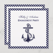 Nautische Ankerschifffahrt 2SQ Verlobung Einladung (Vorne/Hinten)