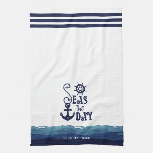 Nautische AnkerSEE AM Personalisierten TAG Geschirrtuch (Vertikal)