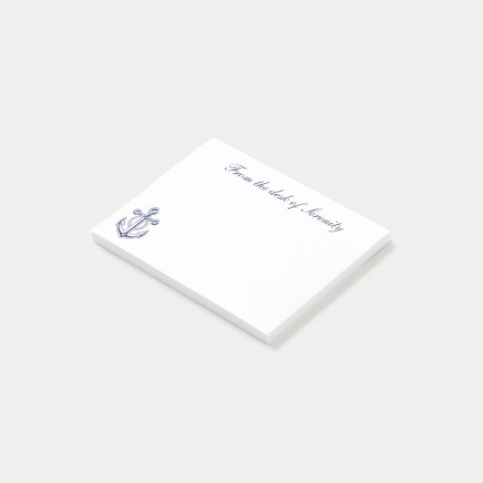 Nautische Ankersee Personalisiert Post-it Klebezettel (angewinkelt)