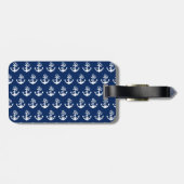 Nautische Ankerstelle für Navy Blue Gepäckanhänger (Rückseite horizontal)